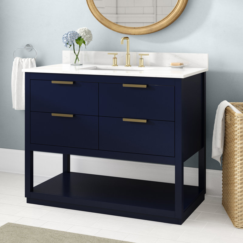 Ensemble de meuble-lavabo simple 42 po Felicity, Bleu