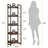 5 Tier Narrow Bookshelf Tall Bookcase With Edge Protection-982044587