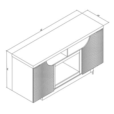 Meuble télé avec foyer électrique blanc de 168 cm, console multimédia moderne avec éclairage d'ambiance DEL intégré pour salon