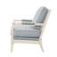 Fauteuil confortable avec coussins amovibles, fauteuil de détente gris en bois massif et rembourrage en mousse haute