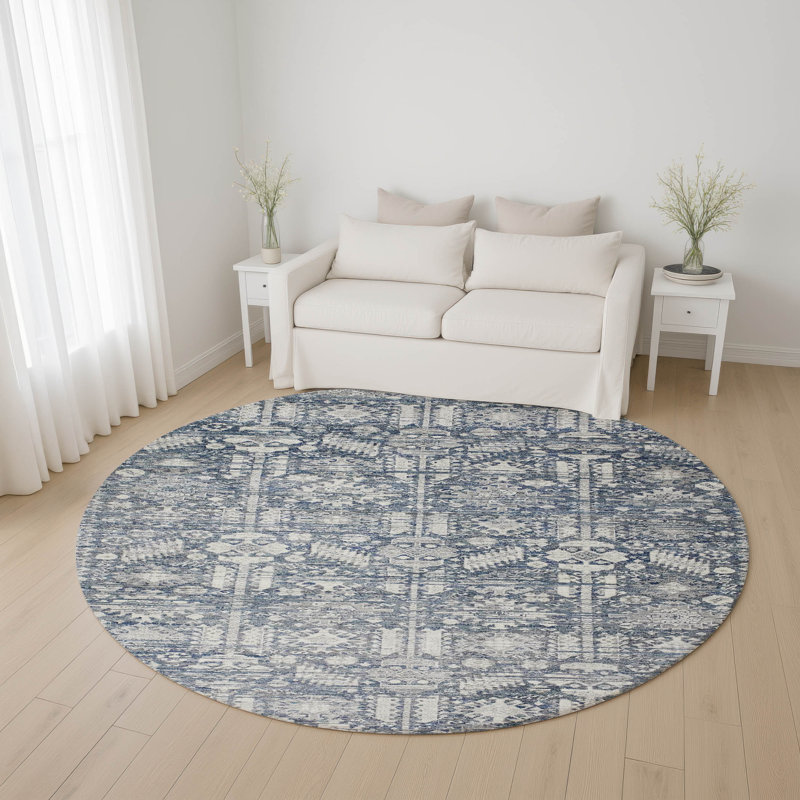 Premium Machine Washable Verlin AMF1771 Global Rug, Round 8'