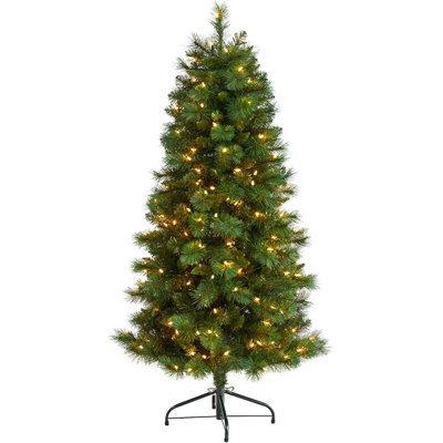  West Virginia Mountain Pine Artificial Christmas Tree with Clear Lights and Bendable Branches