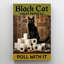 Papier toilette noir chat - 1 pièce Rectangle papier toilette noir chat - 1 pièce, impression sur toile tendue sur toile tendue-273910695