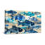 Animaux, motif de poisson bleu sur fond beige-1921144822