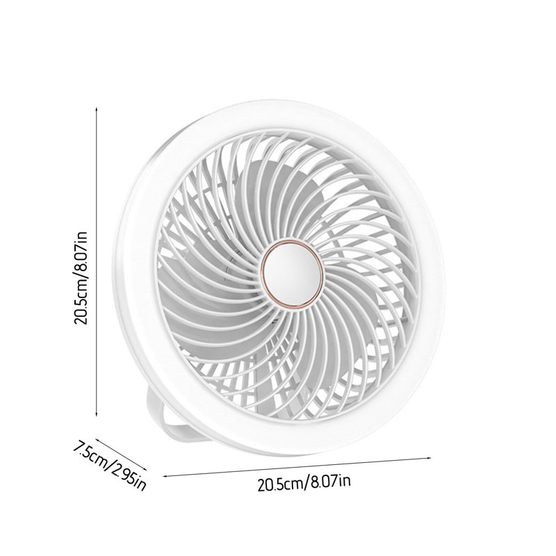 Ventilateur de plafond à lumière basse avec ventilateur fermé KBndieu, Blanc