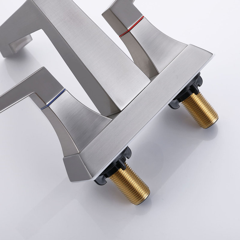 Centerset 2-handle Bathroom Faucet with Drain Assembly, Brushed Nickel