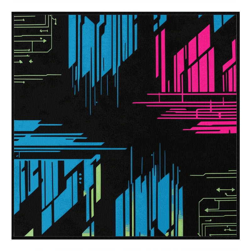 Tapis Midnight Glow, Carré 3 pi