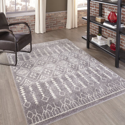 Tapis à motif sud-ouest gris Begley