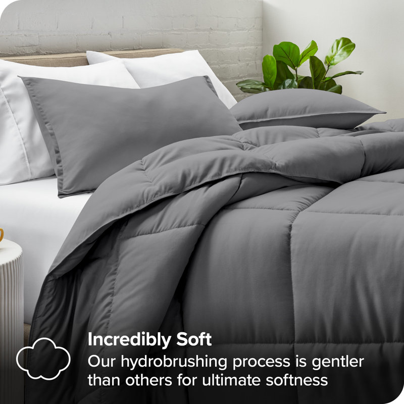 Gray Full Down Alternative Microfiber Comforter Set