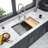 33" Undermount Kitchen Sink - 33*19*9 Inch Kitchen Sink Undermount Single Bowl 18 Gauge Stainless Steel Ledge Workstation Kitchen Sinks