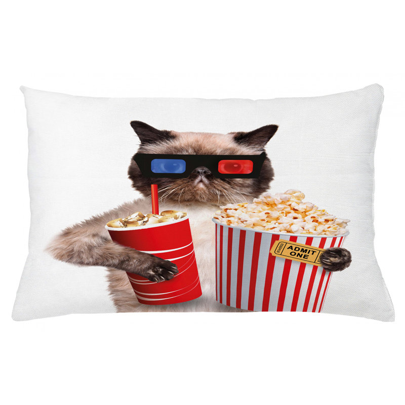 Housse de coussin lombaire intérieur/extérieur cinéma cinéma, 16 po x 26 po