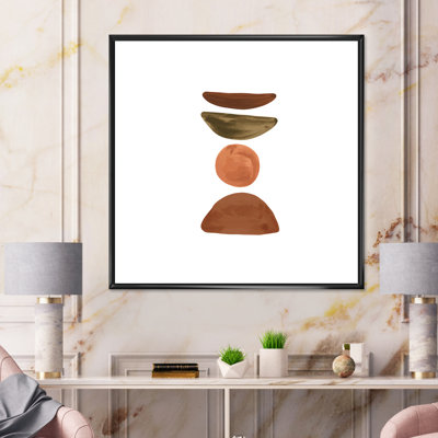 Minimal demi-lune et orange pleine lune - Impression sur toile