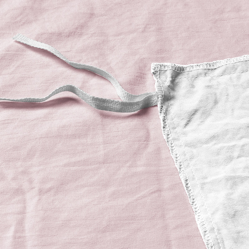 Pale Pink and White Reversible Microfiber Twin Duvet Cover Set