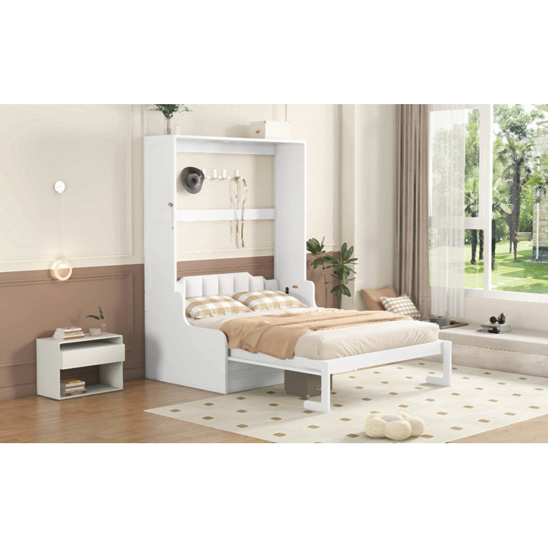 Grand lit escamotable mural avec coussin