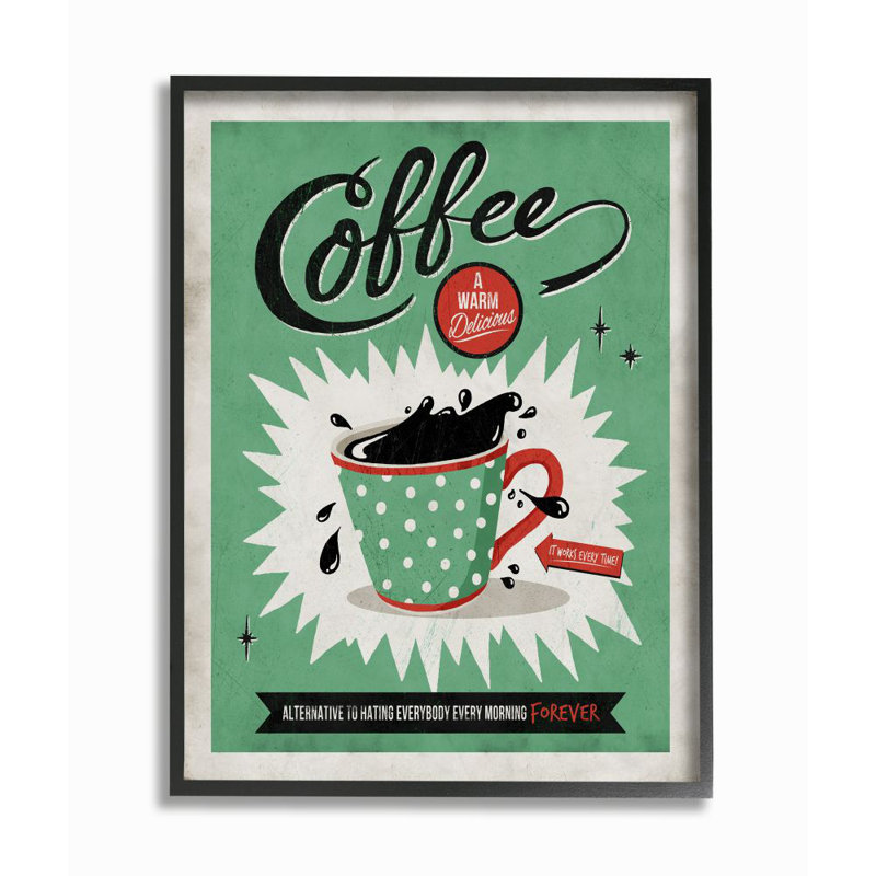 Impression sur toile, "café à partir de bd rétro" à motif bd rétro "par ester kay, H 20 po x l 16 po x P 1,5 po