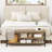 Rustic Shoe Bench Storage Adjustable Shelves-109309407