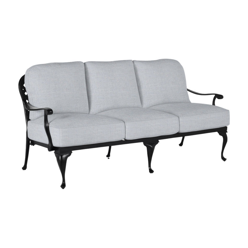 Provance 78.5" Wide Outdoor Patio Sofa with Cushions, Welt, Verona Silver, Ancient Earth