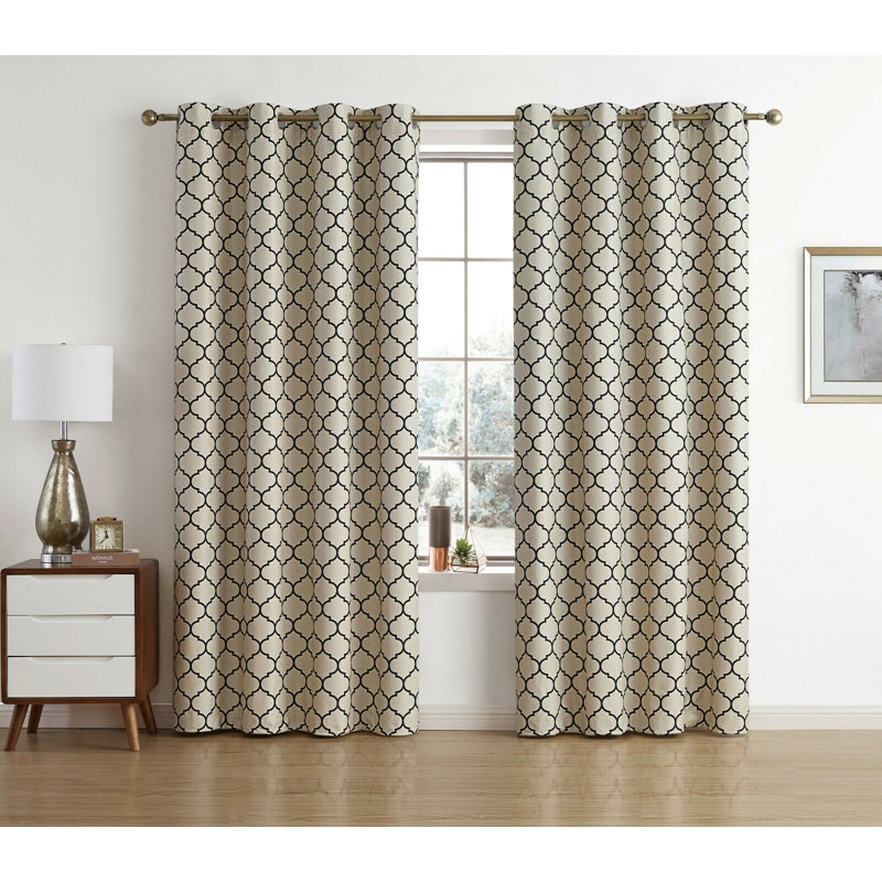Paire de rideaux occultant et isolants avec œillets Onna, Beige, l 52 po x L 96 po