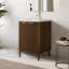 Ensemble de meuble-lavabo autoportant simple 24 po en brume de noyer avec plateau en pierre d'ingénierie Tavoleto Tavoleto-94514453-94514451
