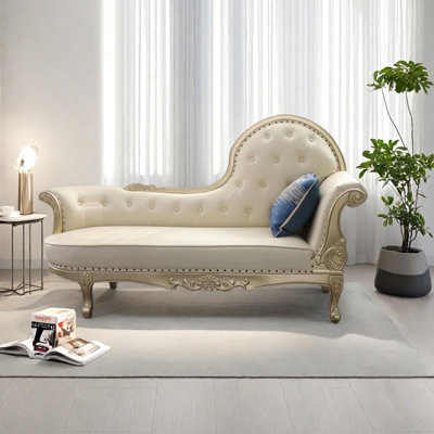 Chaise longue luxueuse en similicuir minimaliste