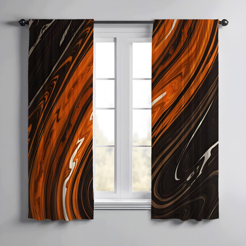 Paire de rideaux semi-transparents en polyester Gossoncourt, L 40 po x L 52 po
