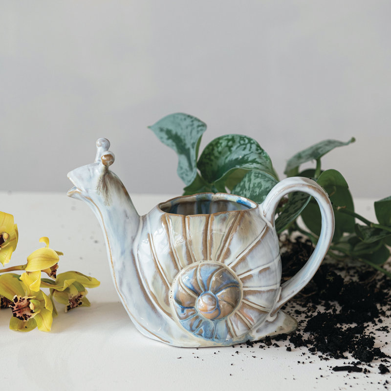 Snail Shaped Stoneware Watering Can