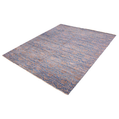 One-of-a-Kind 6'1" X 20'3" New Age Wool Area Rug in Navy