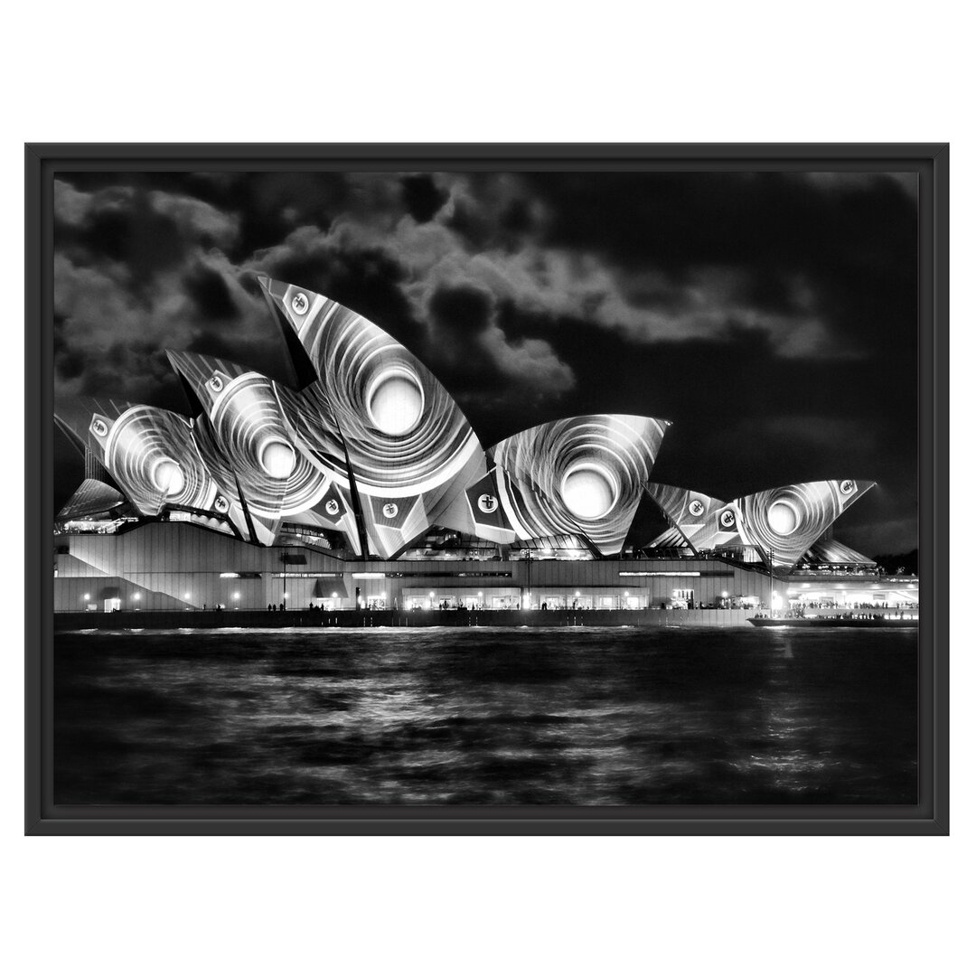 Gerahmtes Wandbild Sydney Opera House Pfauenaugen