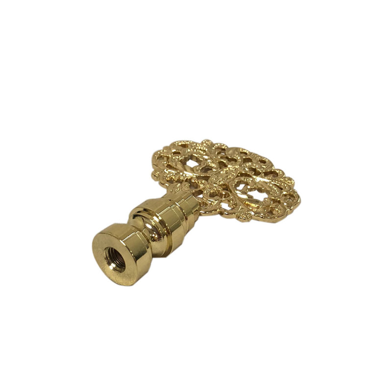 Faîteau lampe filigree floral, Laiton poli