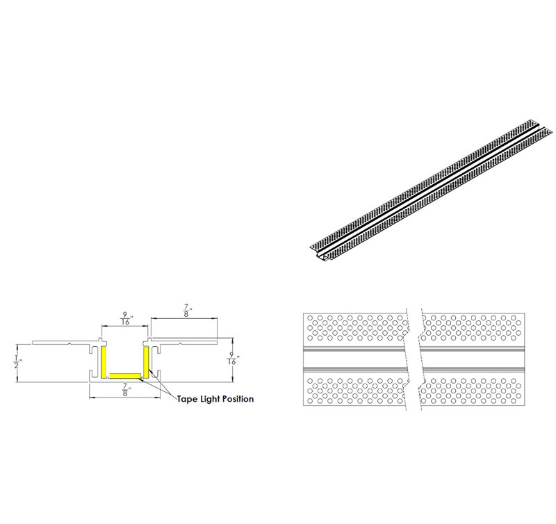 ALUMINUM CHANNEL SLIM RECESSED MUD-IN