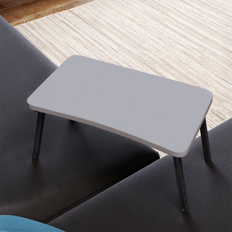 InterGo Foldable Table, Portable Laptop Desk, Bed Table Tray Breakfast And Computer Stand in, White, Grey