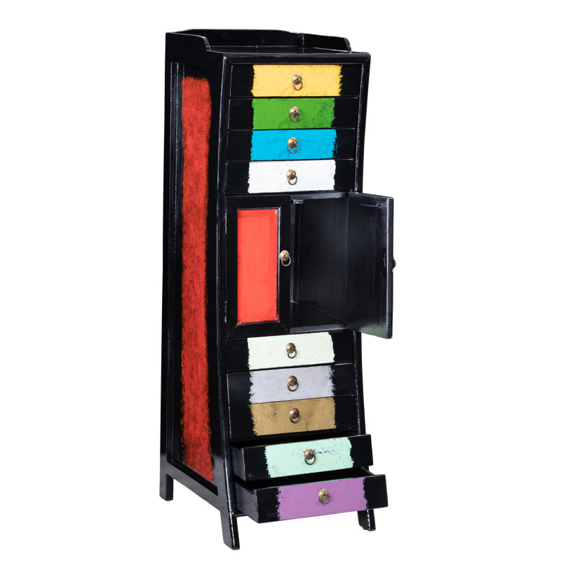 Mizell 52 cm W 9 -Drawer Solid Wood Filing Cabinet
