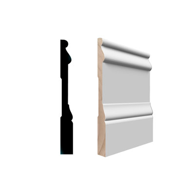 RMB VICB 9/16 in.D x 5 1/4 in.W x 96in.L Primed Finger-Joined Pine Baseboard 5-pcs 40 Ft Total