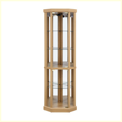 Modern Corner Curio Cabinet for Living Room by Charlton Home