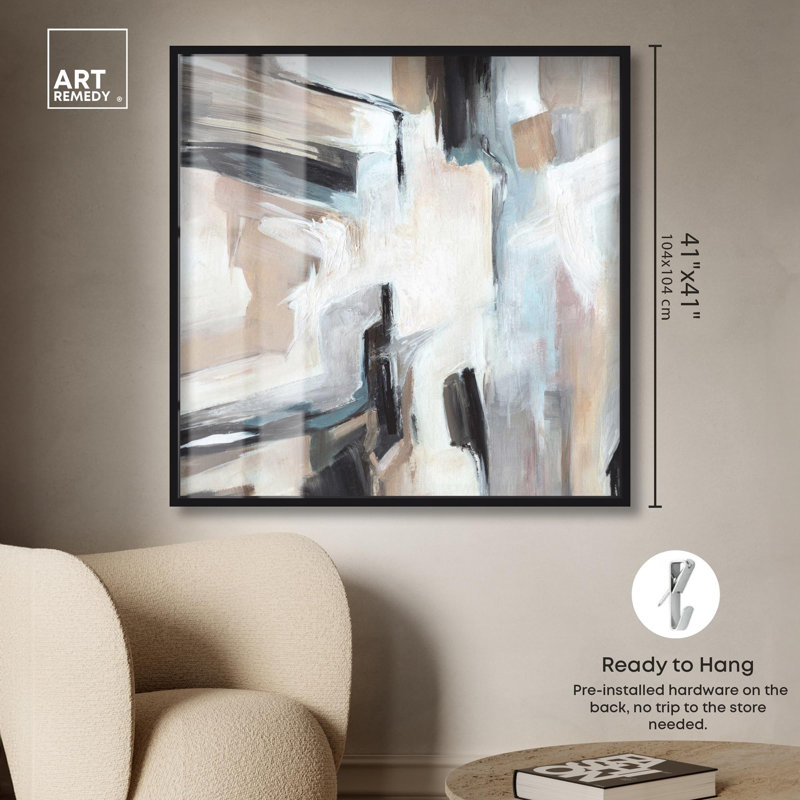 Décoration murale Melodious Art Shadowbox Print Coastal par Art Remedy, H 41 po x l 41 po, Noir