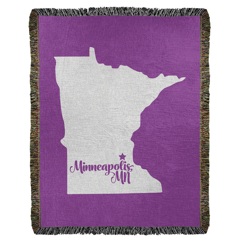 Jeté en coton tissé minneapolis minnesota, l 37 po x L 52 po, Violet