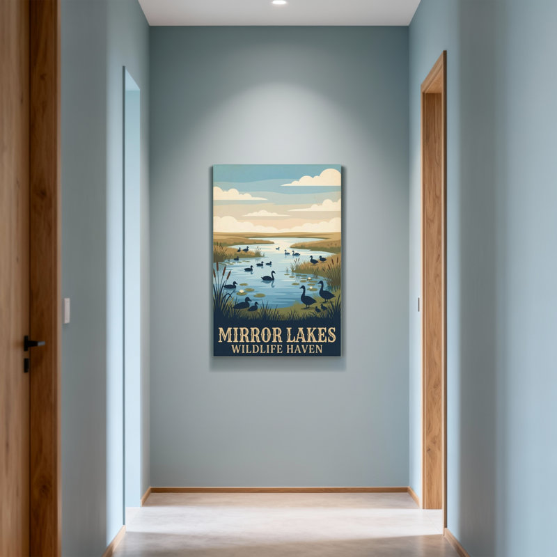 «Landscape & Nature Mirror Lakes Wildlife Haven», reproduction de paysage, H 48 po x l 32 po