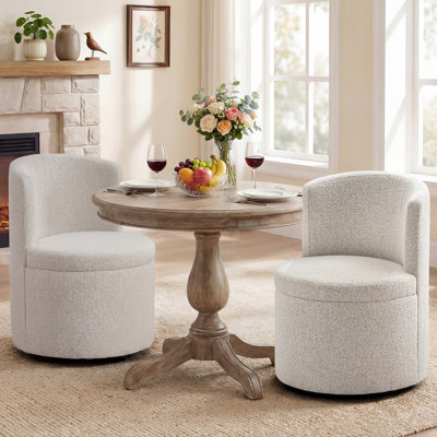 Upholstered Fully Assembled Swivel Dining Chairs