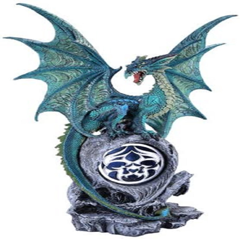 Grand dragon de jade ailé avec éclairage à del changeant de couleur
