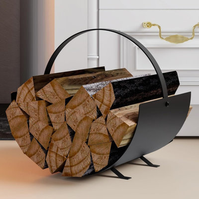 35cm W Steel Log Rack