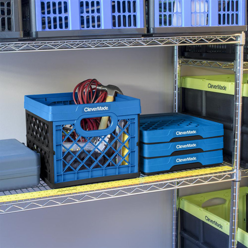 CleverMade Plastic Crate, Blue