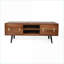 Meuble télé | Bois d'acacia 58 po avec rangement | Noyer brun | Salon