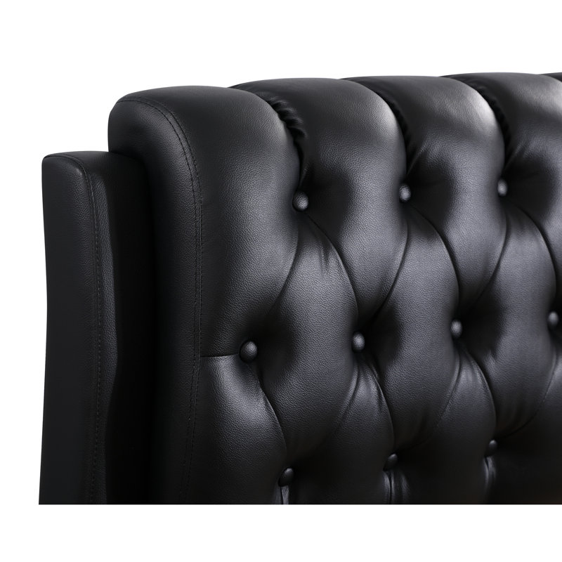 Lit double noir élégant - conception moderne Flair avec cadre, H 48 pi x l 57 pi P 83 po, pour un usage quotidien, finition élégante, minimaliste, style d'assemblage requis 48 po de hauteur, 57 po de largeur, 83 po de profondeur, design minimaliste quotidien,