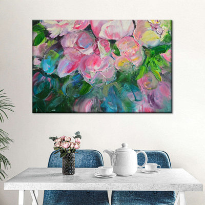 Abstrait pivoines, reproduction sur toile