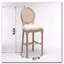Country Wooden Barstools Rattan Back With Upholstered Seating