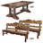 Belruse 4 - Person Pine Solid Wood Solid Wood Top Double Pedestal Dining Set