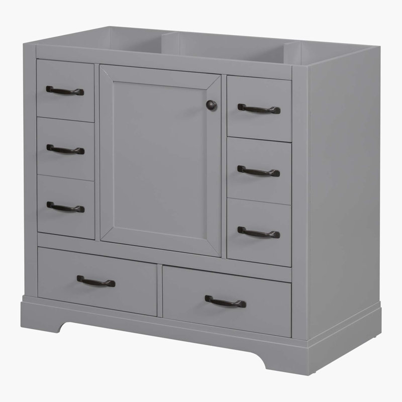 Base de meuble-lavabo simple H 33 po x l 35,5 po x P 17,9 po 35,5 po seulement, Gris