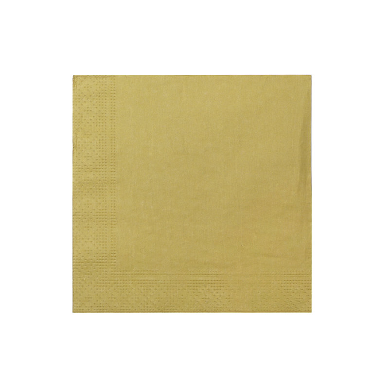 Paquet de 20 serviettes de table à 3 plis (dorées) - ensemble de 6