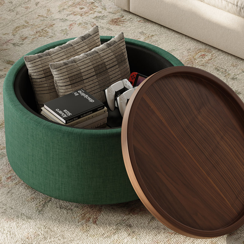 Table basse ronde avec rangement Verve, Vert