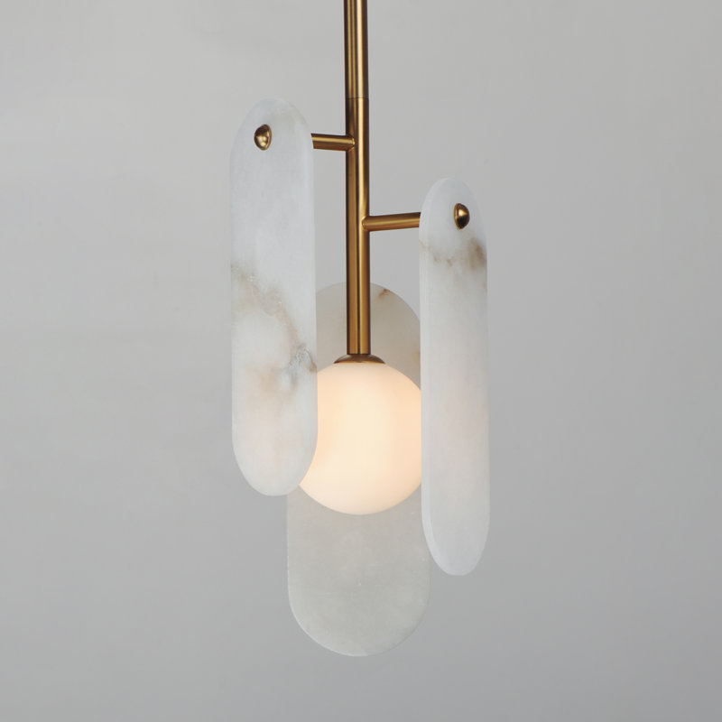 Megalith 1 - Light Pendant, White Alabaster